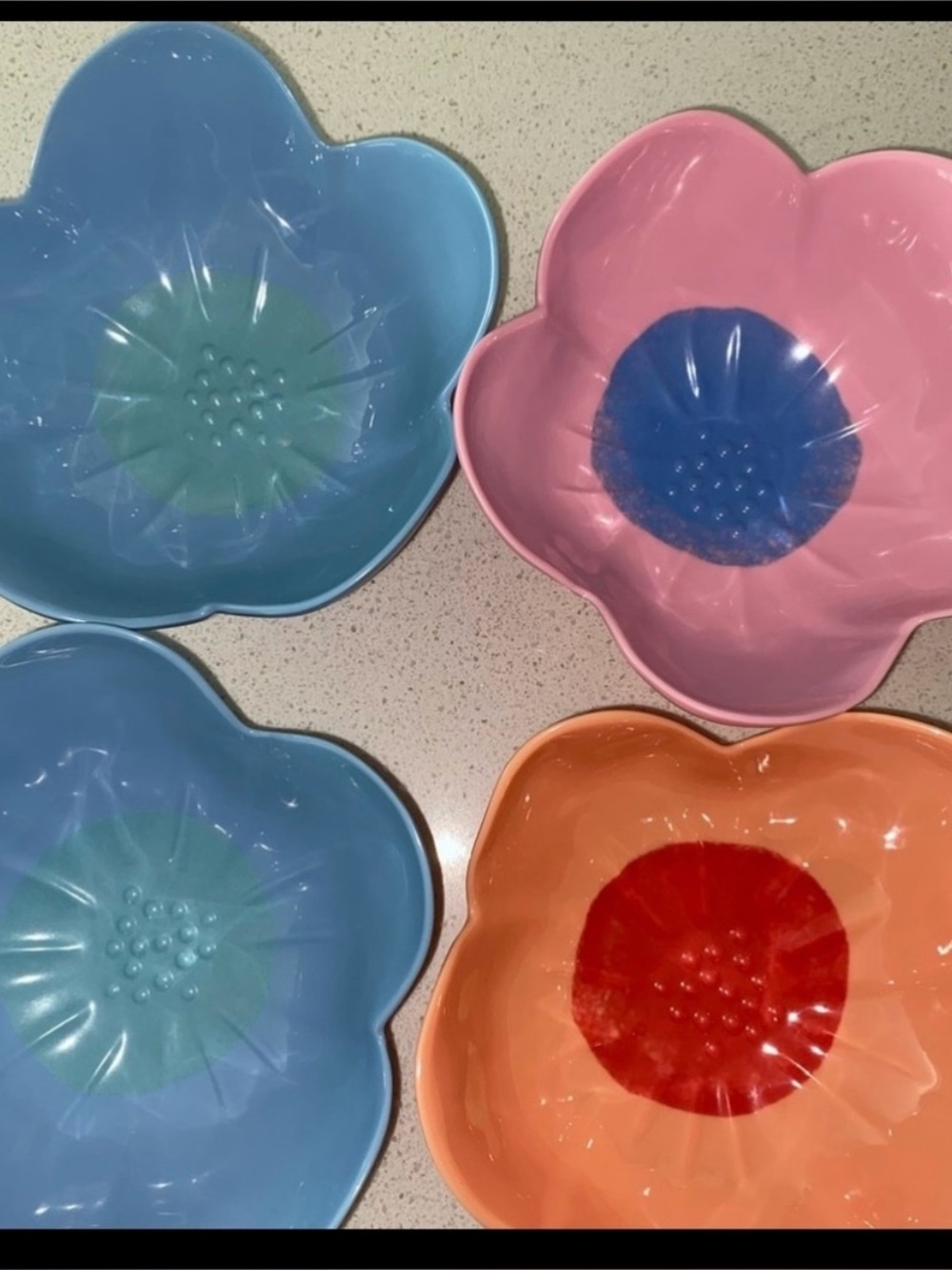SPRITZ FLOWER CEREAL / CANDY BOWL SET OF 4